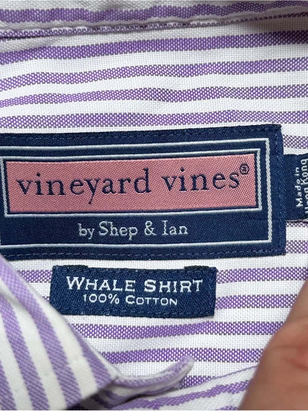 Vineyard Vines Striped Button-Down Shirts in Lavender and Light Green